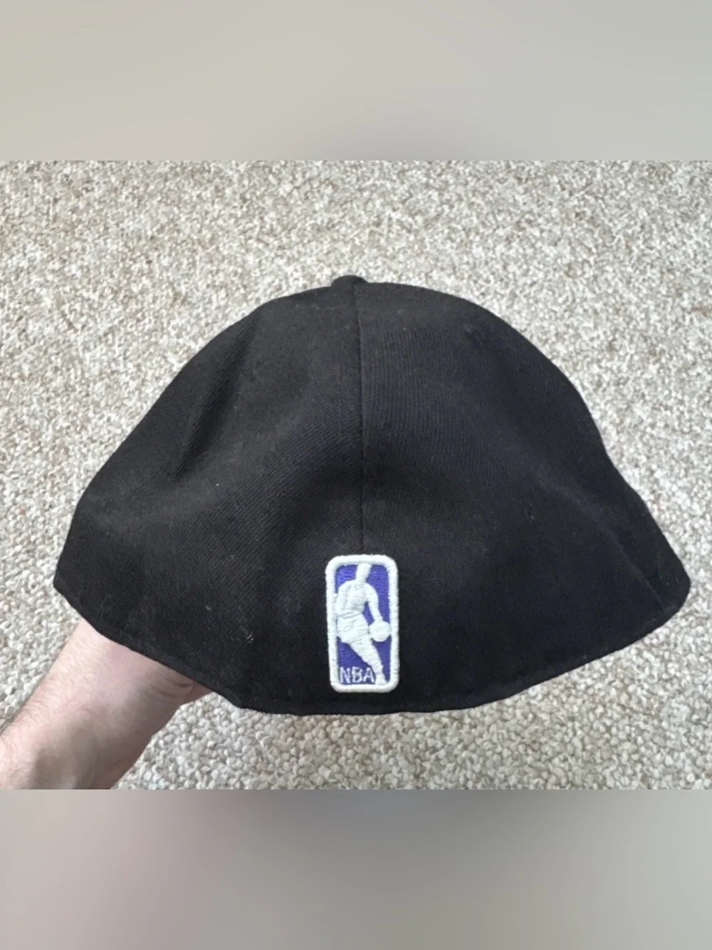 NBA Sacramento Kings 59FIFTY Black White Crown Hat Size 7 3/4